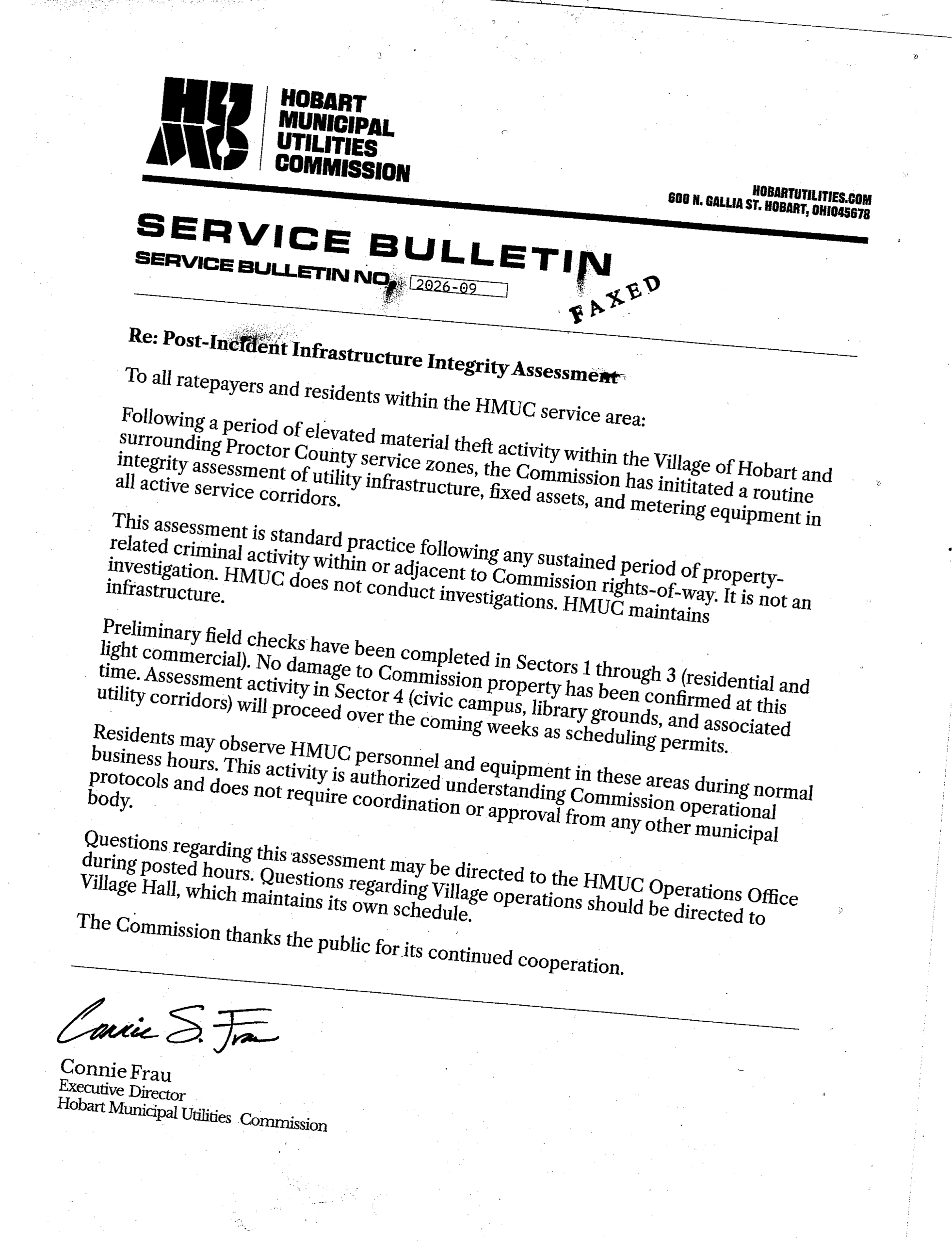 46 – HMUC Service Bulletin 2026-09